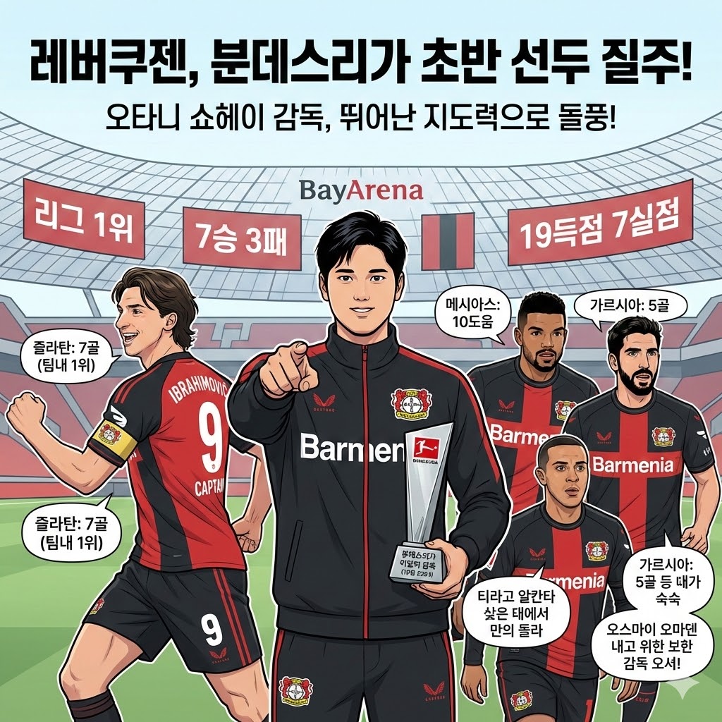 [돌풍] 레버쿠젠, 이변의 선두 질주!